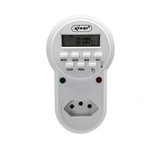 Timer Digital Bivolt - Liga/Desliga Automático - 8 Eventos/Dia - Tomada BR