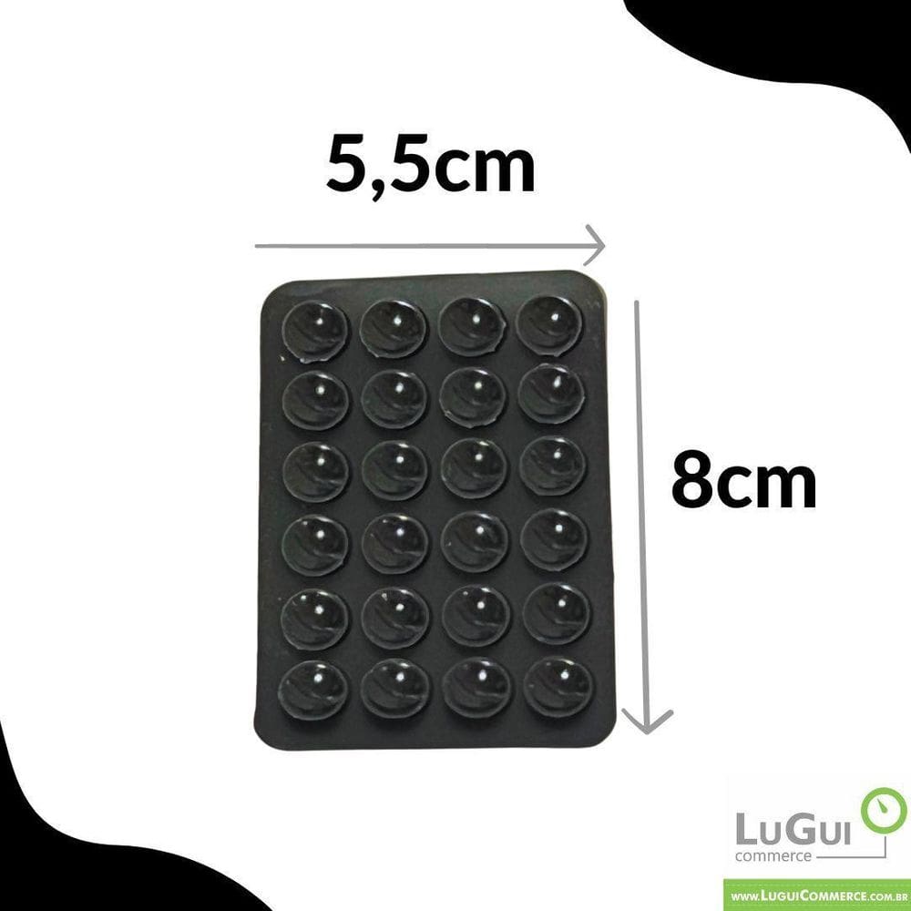 Suporte Silicone Ventosa Para Celular Superfície - Preto