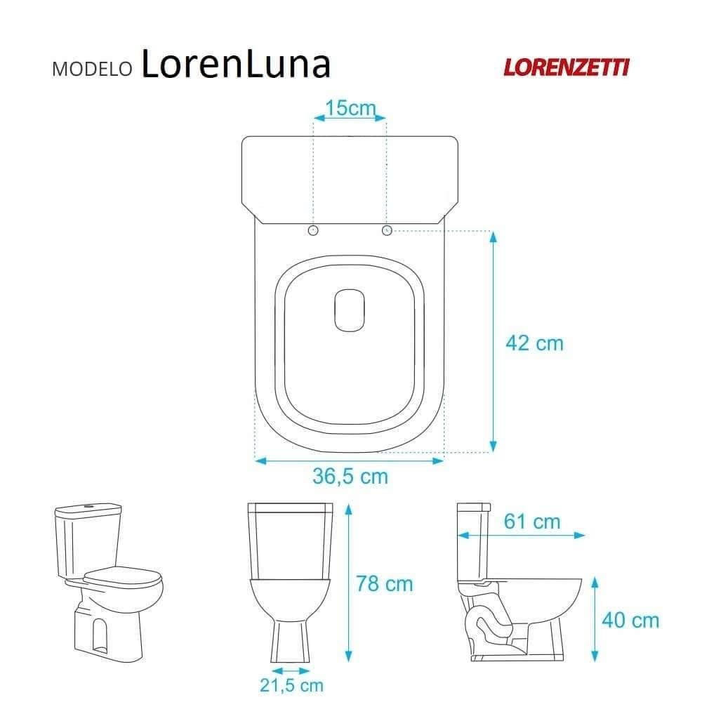 Assento Sanitário Poliester LorenLuna Branco