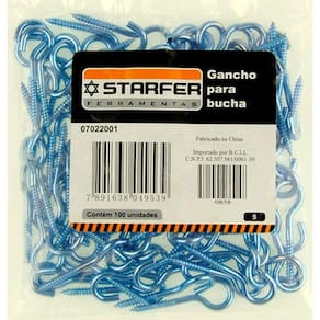 Gancho Bucha 10mm Starfer Aço Carbono Zincado 100 Peças