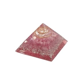 Orgonite Pirâmide 4Cm Amor - Quartzo Rosa E Cristais
