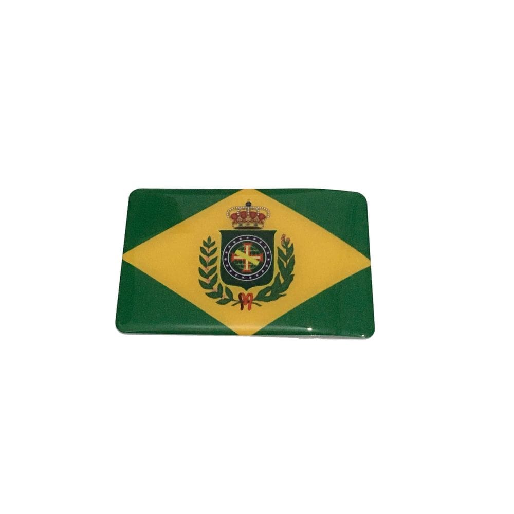 Adesivo resinado da bandeira do brasil império 5x3 cm