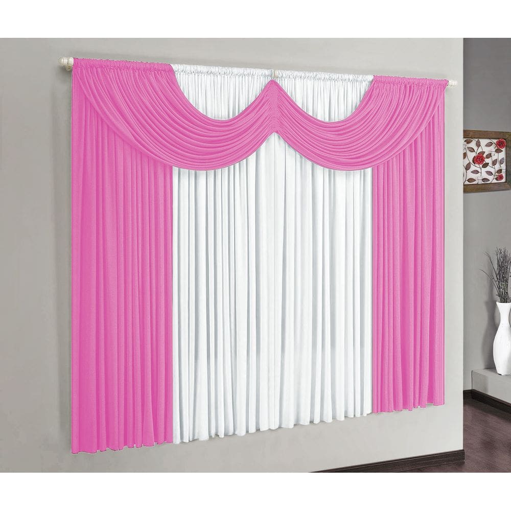 Cortina Riviera 2 Metros  Rosa e Branco