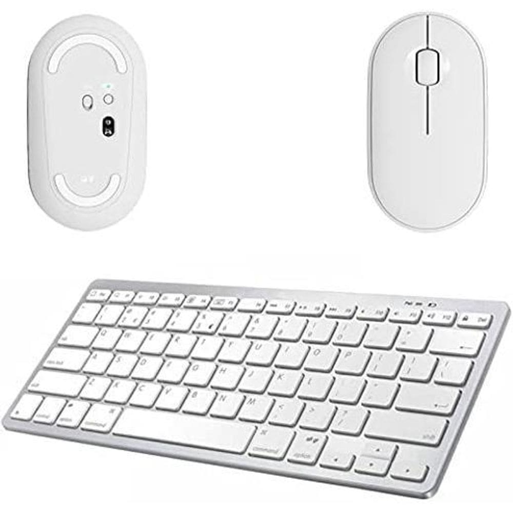 Mouse E Teclado Bluetooth Branco