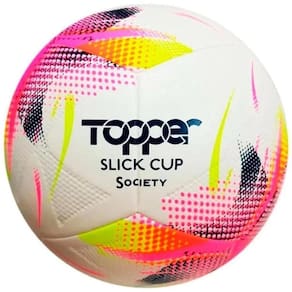 Bola Society Topper Slick Cup Branco Rosa