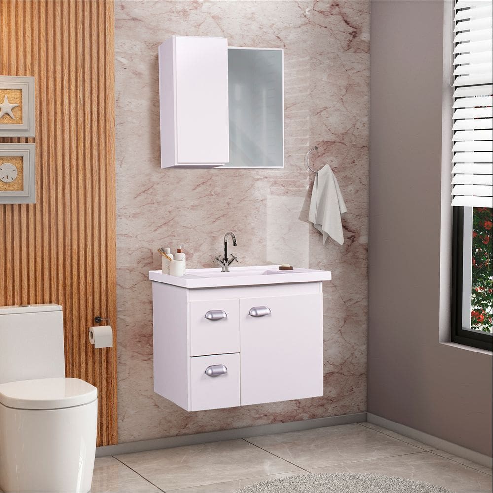 Gabinete de Banheiro com Espelheira Kit Campinas 60cm