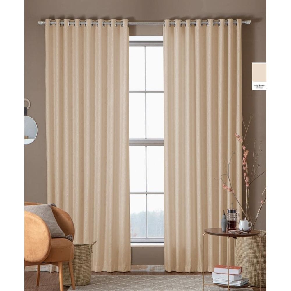 Cortina Jacquard Sala Jantar Quarto 3M X 2,80M Janela Relevo