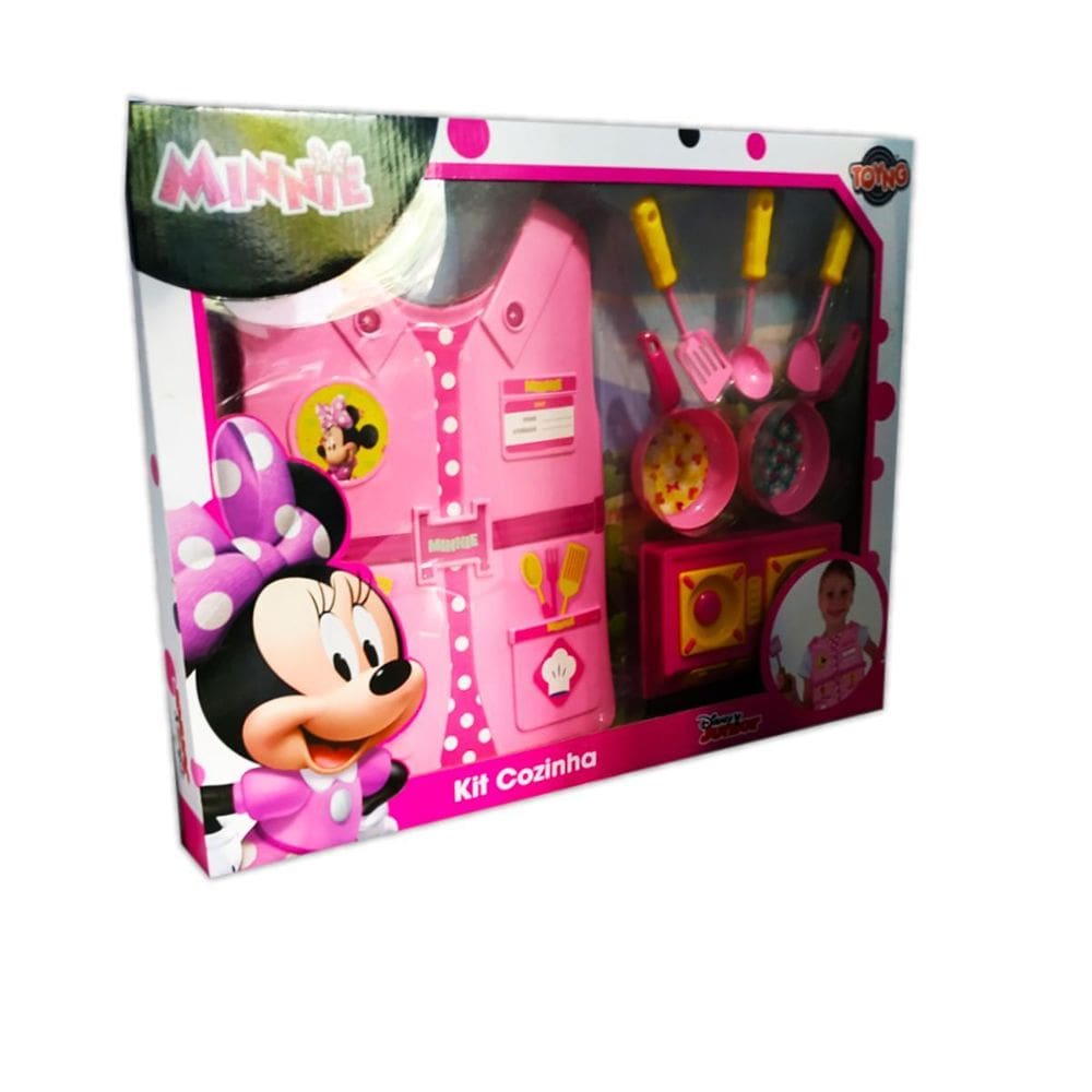 Brinquedo Meninas Kit Cozinha Colete Minnie 7 Peças Toyng