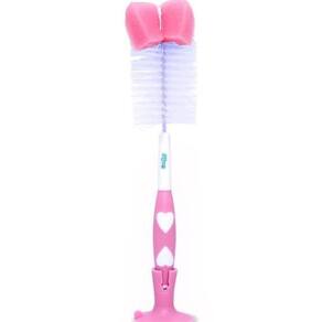 Escova De Mamadeira Ventosa Ponta Especial Rosa Comtac Bebe.