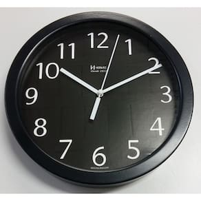Relógio 6719 de Parede Alumínio 30 cm Preto vidro Herweg