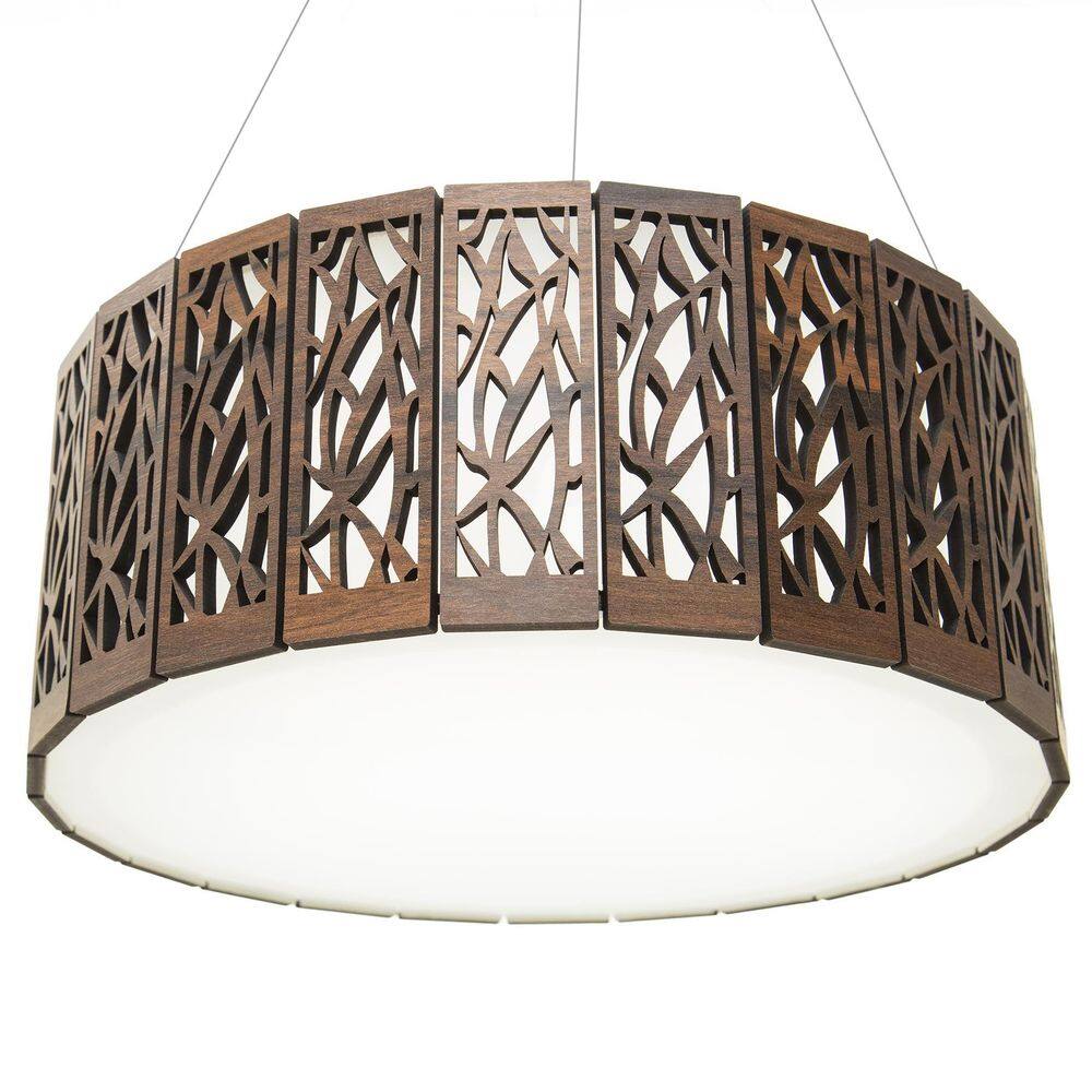 Lustre Decorativo Madeira Pendente Copacabana Red 60Cm