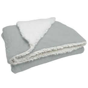 Cobertor Soft Bebê Dupla Face Macio Microfibra Sherpa Cinza
