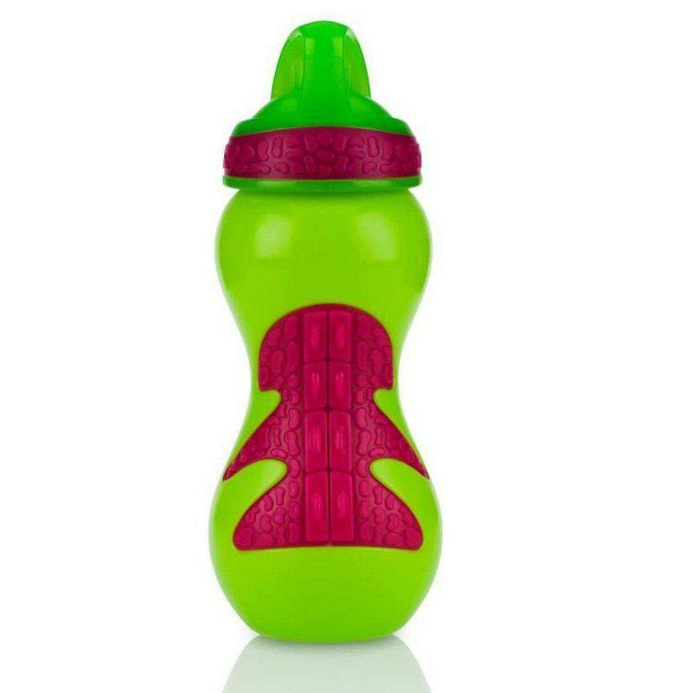 Copo Infantil Gator Grip Com Canudo Verde/Rosa Nuby