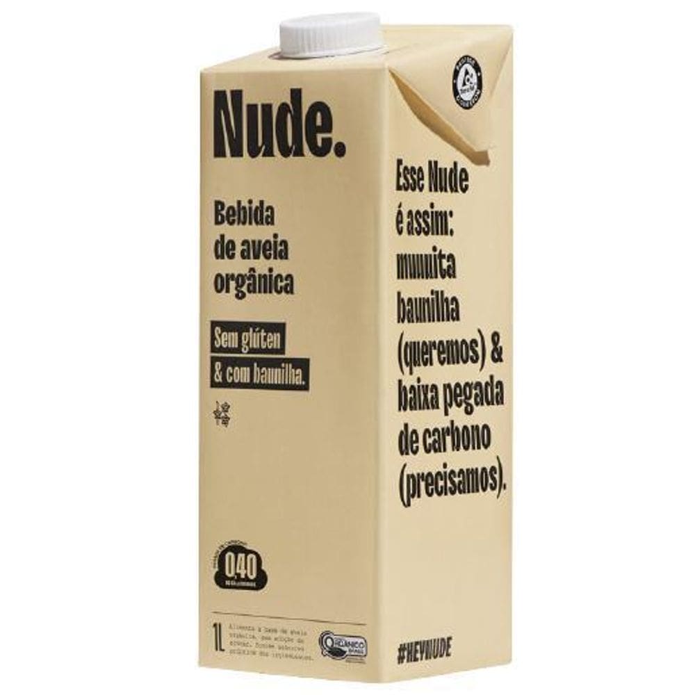 Leite Vegetal Aveia Orgânico Baunilha Nude 1L