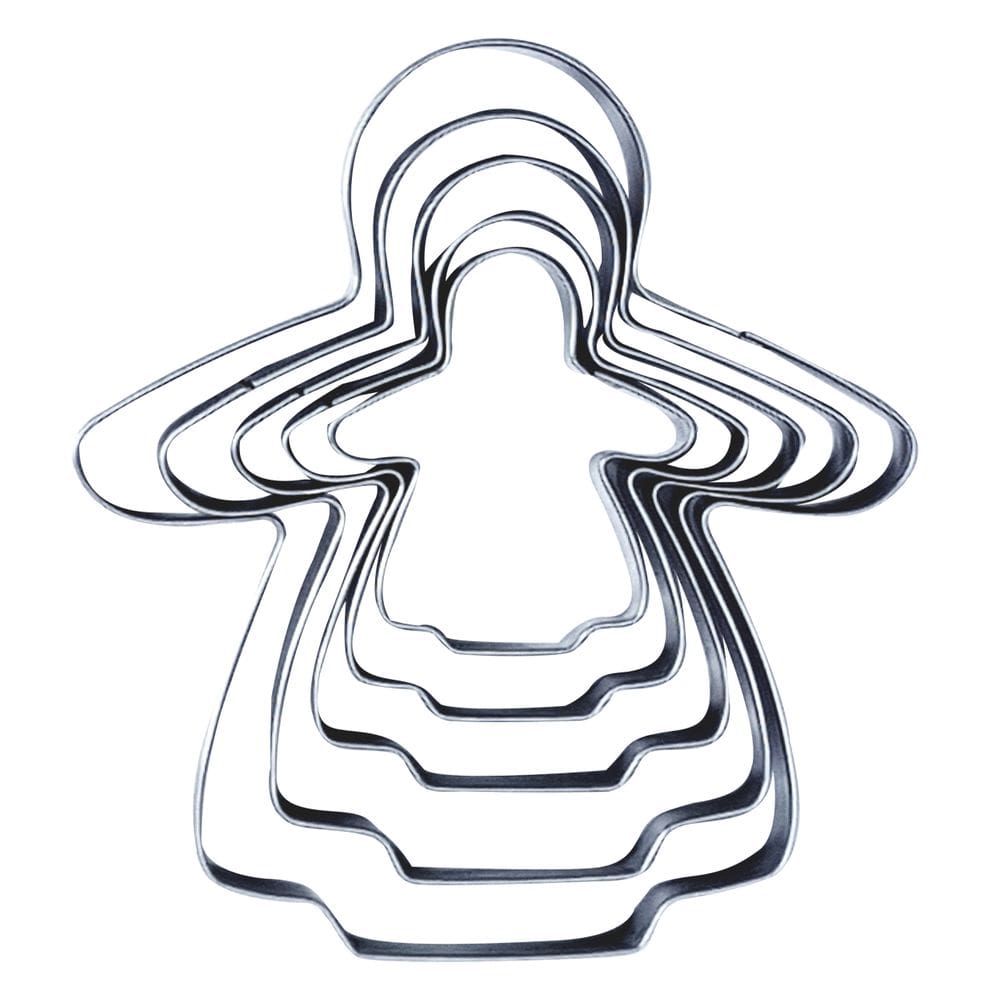 Cortador Em Aço Para Confeitaria Biscoito Menina 5 Peças