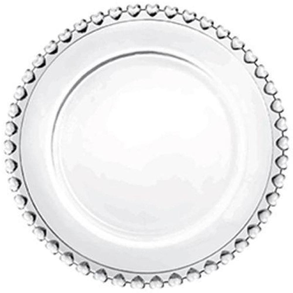 Prato De Sobremesa Cristal Coração Transparente 20 Cm Lyor