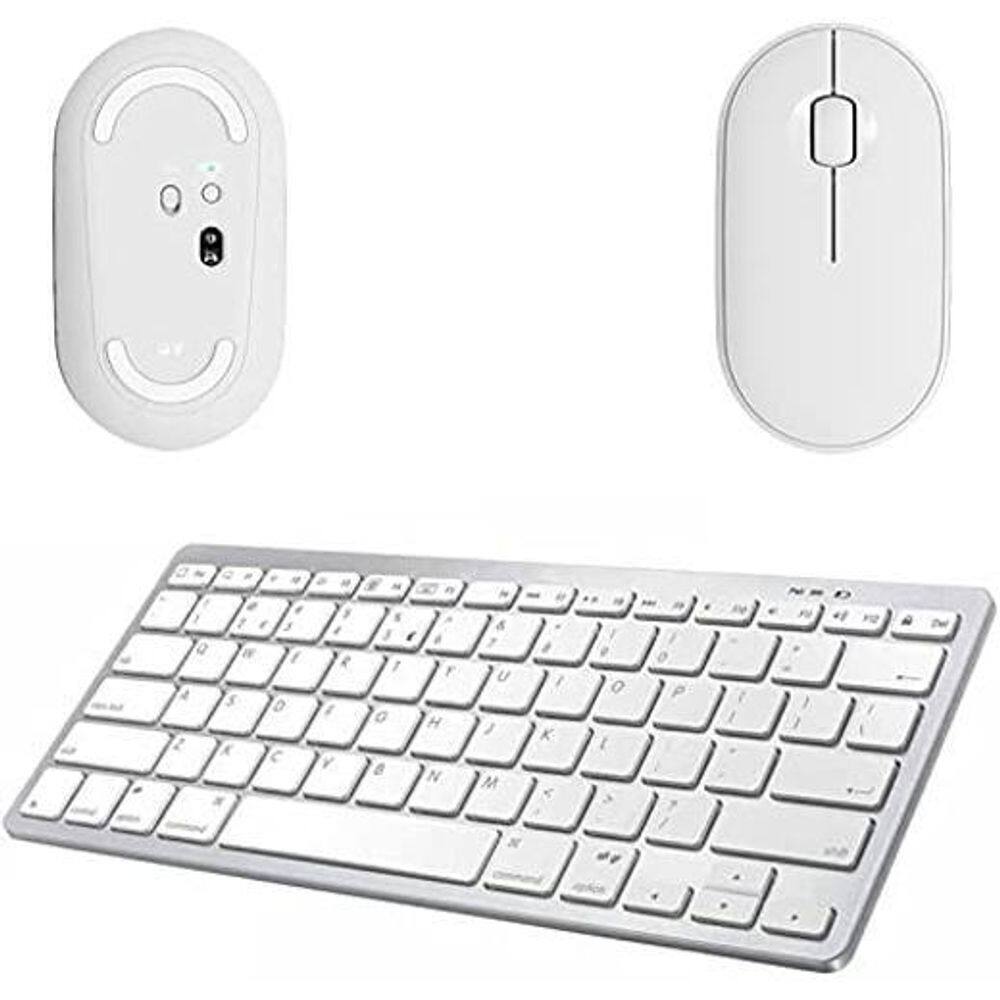 Mouse E Teclado Bluetooth Branco