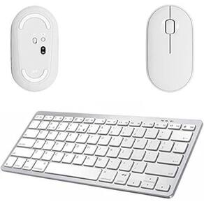 Mouse E Teclado Bluetooth Branco