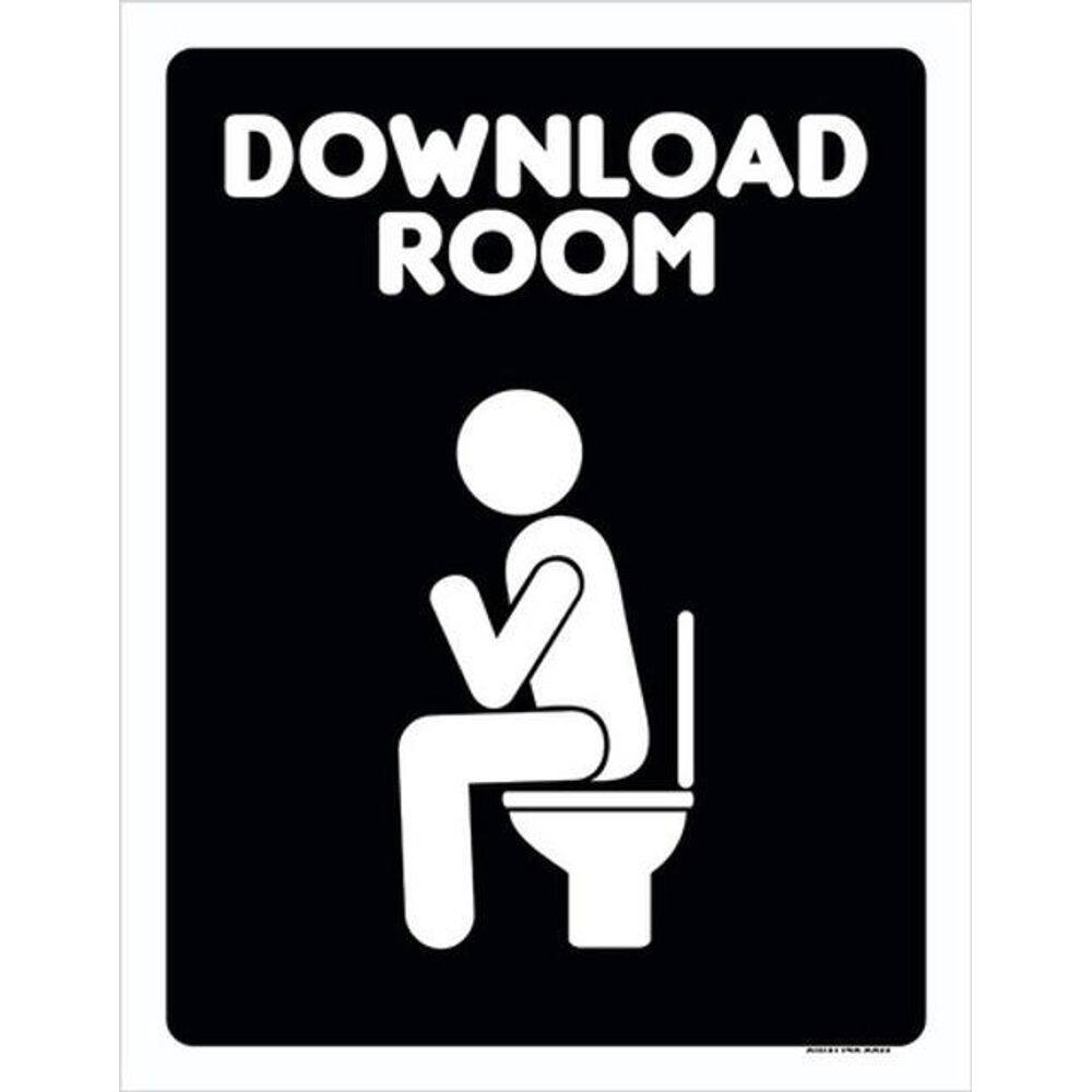 Kit 5 Placas Banheiro Download Room 36X46