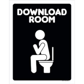 Kit 5 Placas Banheiro Download Room 36X46
