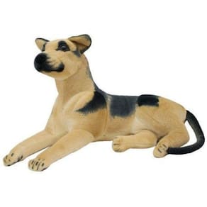 Cachorro Pastor Alemão Deitado Realista 68Cm - Pelúcia
