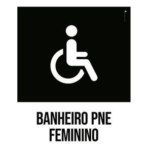 Kit 3 Placas Banheiro Pne Feminino Desenho