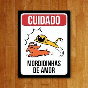 Placa Decorativa Pet - Mordidinhas De Amor
