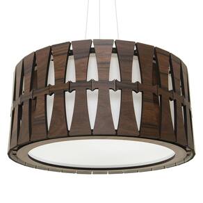 Lustre Decorativo Madeira Pendente Redondo Maracaju 45Cm