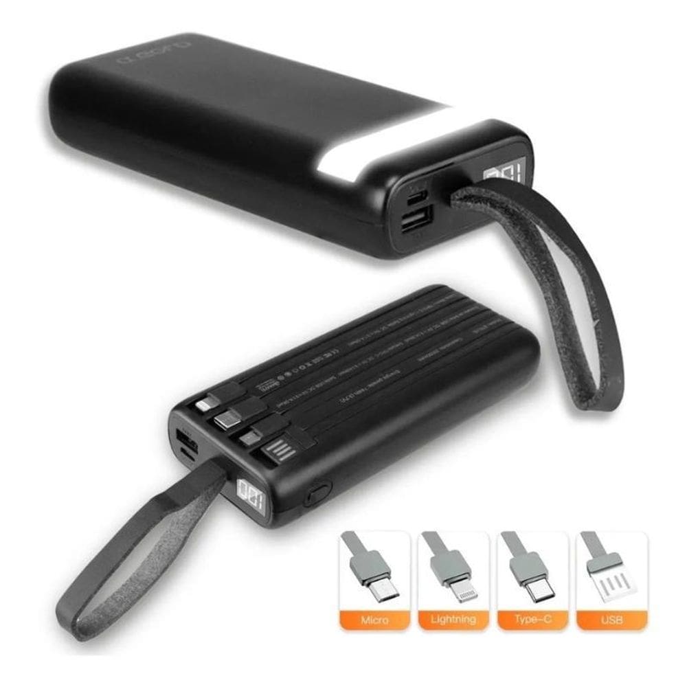 Powerbank 20000Mah Carregador Portátil Rápido Com Lanterna