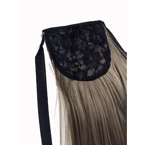 Rabo De Cavalo Ondulado C Fita Loiro Platinado Fibra Futura