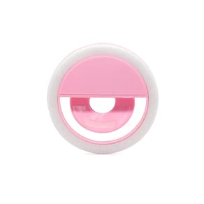 Luz De Selfie Anel Led Flash Celular Recarregável Rosa