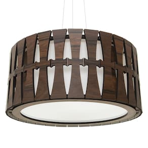 Lustre Decorativo Madeira Pendente Redondo Maracaju 60Cm