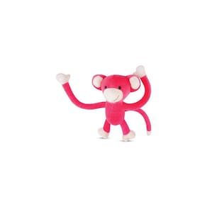 Macaco De Pelúcia Agarradinho Rosa 33 Cm Antialérgico