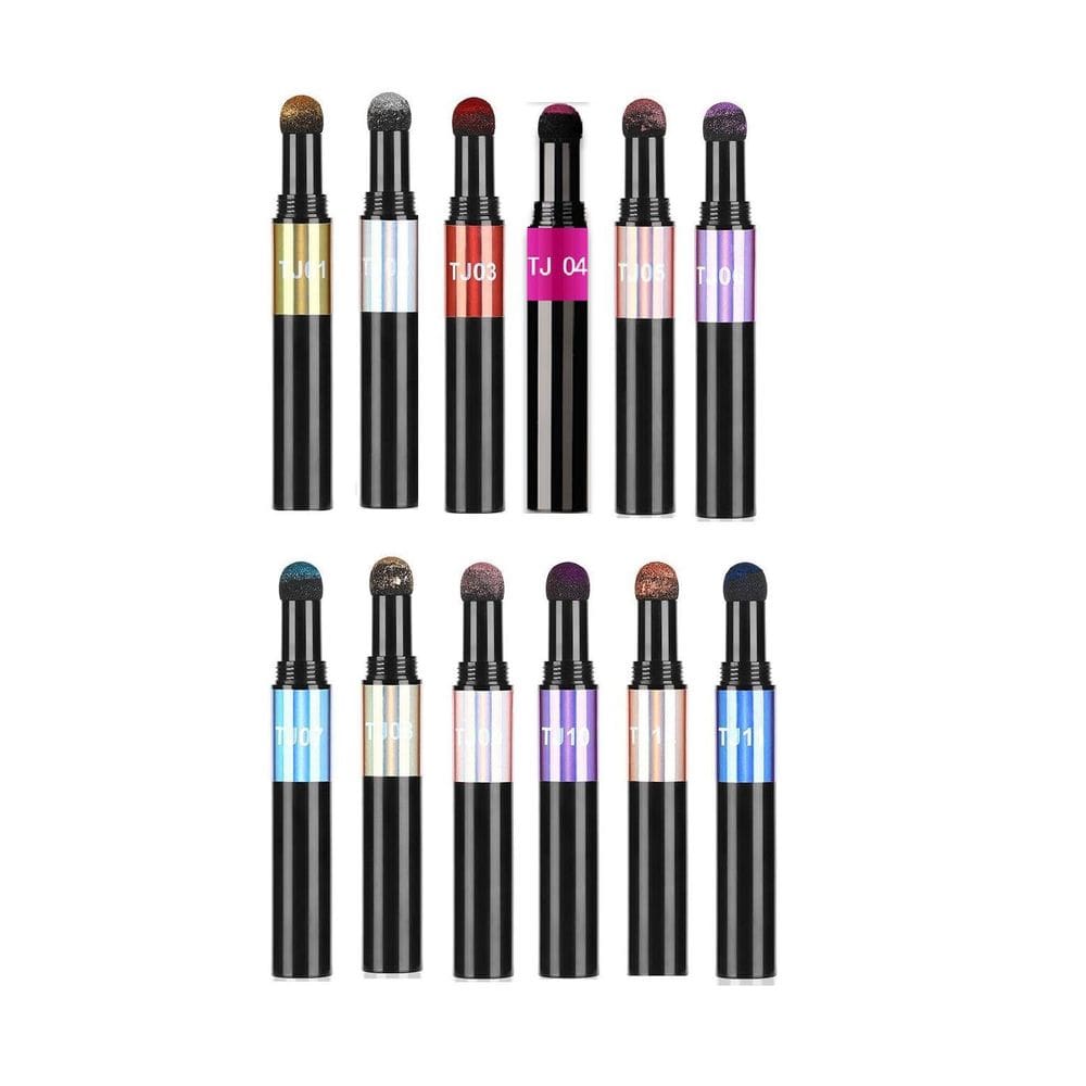 Kit 12Un Caneta Carimbo Cromada Holográfica Decoração Unhas