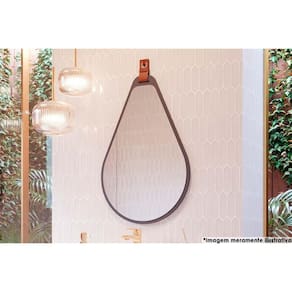 Espelho de Quarto Gota 50X76cm Titanium - MGM