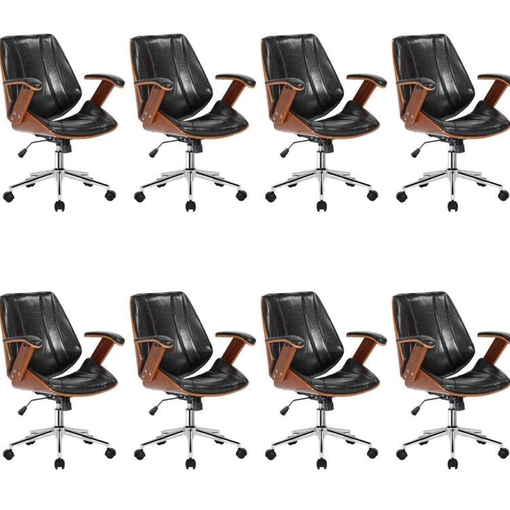 Kit 8 Cadeiras Escritório Diretor Giratória Kopenhagen Preto