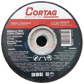 Rebolo Tipo Copo Conico 100 Mm X 50 Mm Rosca M14 G-120