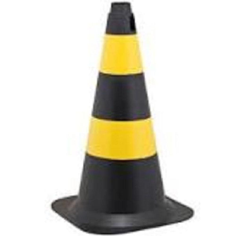 Cone Preto E Amarelo - 50Cm