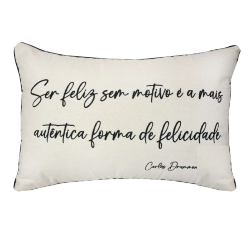 Almofada Baguete Sarja C/ Frase 190-05 35X52 Decortextil