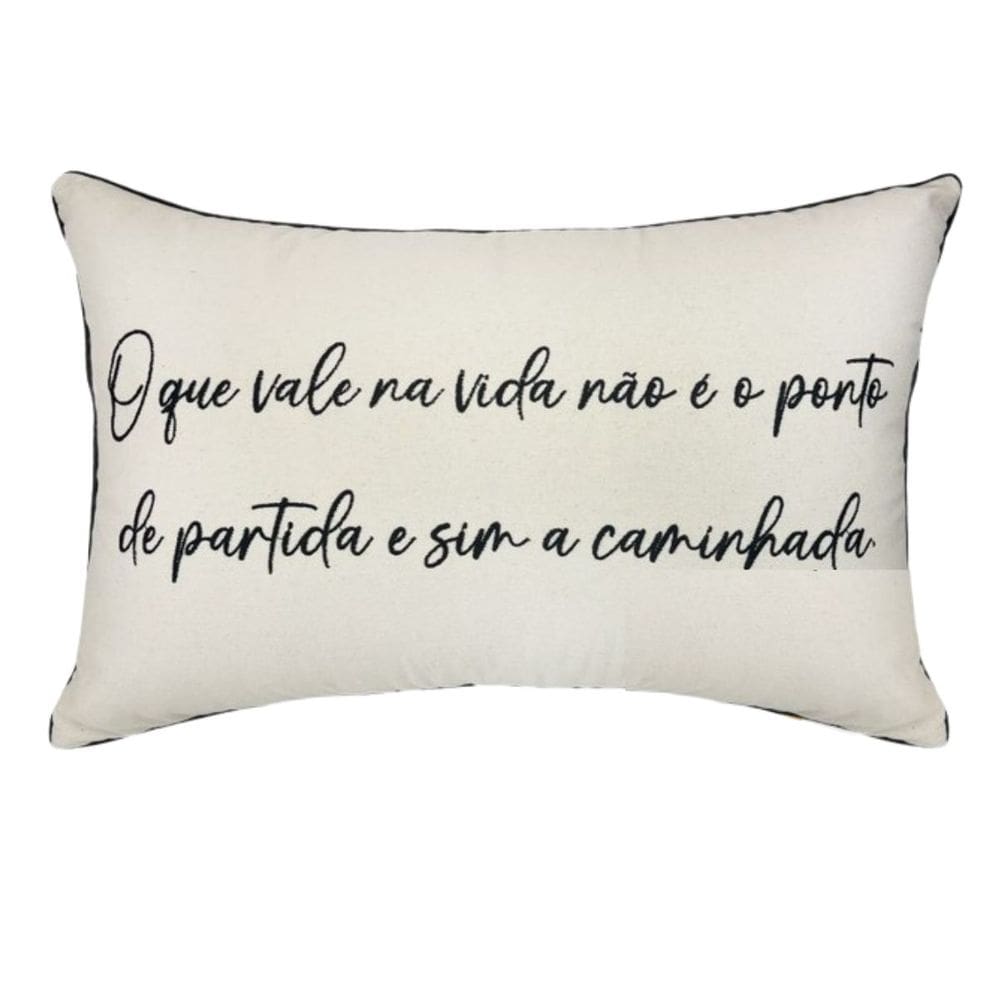 Almofada Baguete Sarja C/ Frase 190-06 35X52 Decortextil