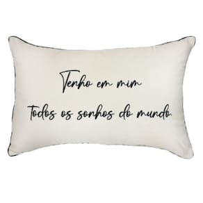 Almofada Baguete Sarja C/ Frase 190-04 35X52 Decortextil