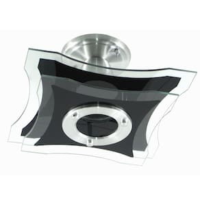 Lustre Plafon De Sobrepor De Teto - Capela Preto - 2 Vidro