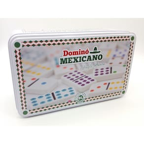 Dominó Trem Mexicano 91 Pedras Branca + Lata