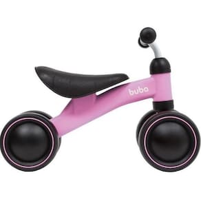Bicicleta Equilíbrio 4 Rodas Infantil Rosa Buba 12m+