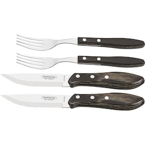 Jogo De Talheres Tramontina Inox Churrasco 4 Peças Polywood