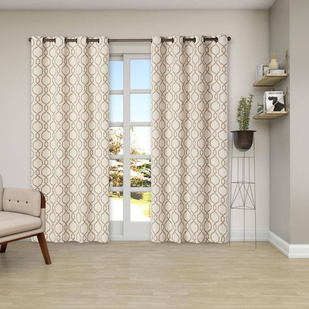 Cortina Rústica Capri Estampada 2,70 m x 2,30 m - Bege