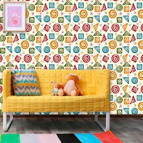 Papel de Parede Infantil Auto Adesivo Formas Geométricas