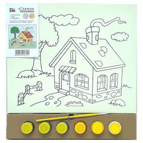 Kit Pintura Tela 25X30Cm Casa - Kits For Kids