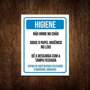 Placa De Sinalização - Higiene Não Urine No Chão 18x23