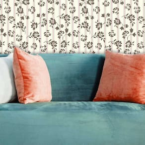 Papel de Parede Adesivo Lavável Floral Vintage Amarelo
